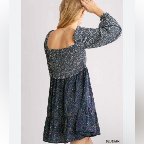 Umgee Dresses & Skirts - 15⭐️ Umgee Joyful Dress Mixed floral Ruffle trimmed, metallic threading details.